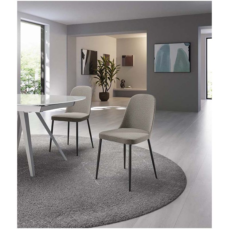 Set di 4 Sedie in tessuto Tamara 55cm X 46cm H 85cm Stones