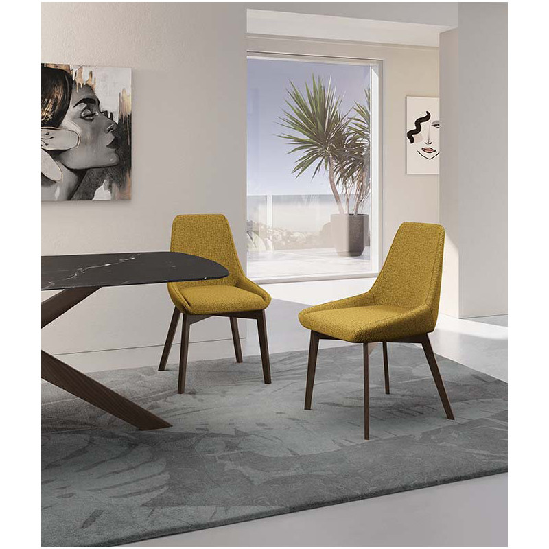 Set di 4 Sedie in tessuto Vera 62cm X 49.5cm H 87cm Stones