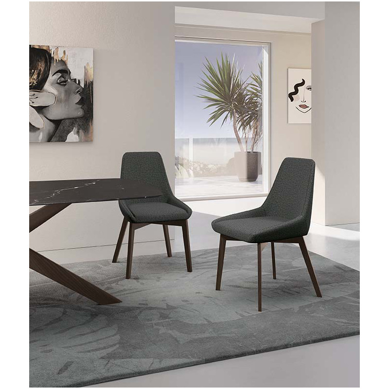 Set di 4 Sedie in tessuto Vera 62cm X 49.5cm H 87cm Stones