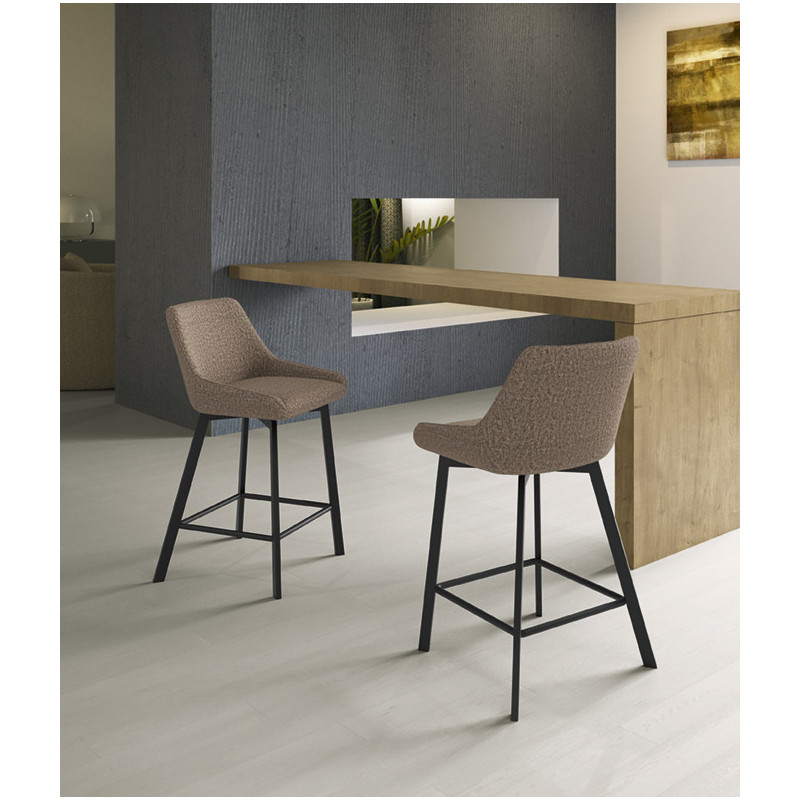 Set di 2 Sgabelli in tessuto Fox 50cm X 44cm H 94cm Stones