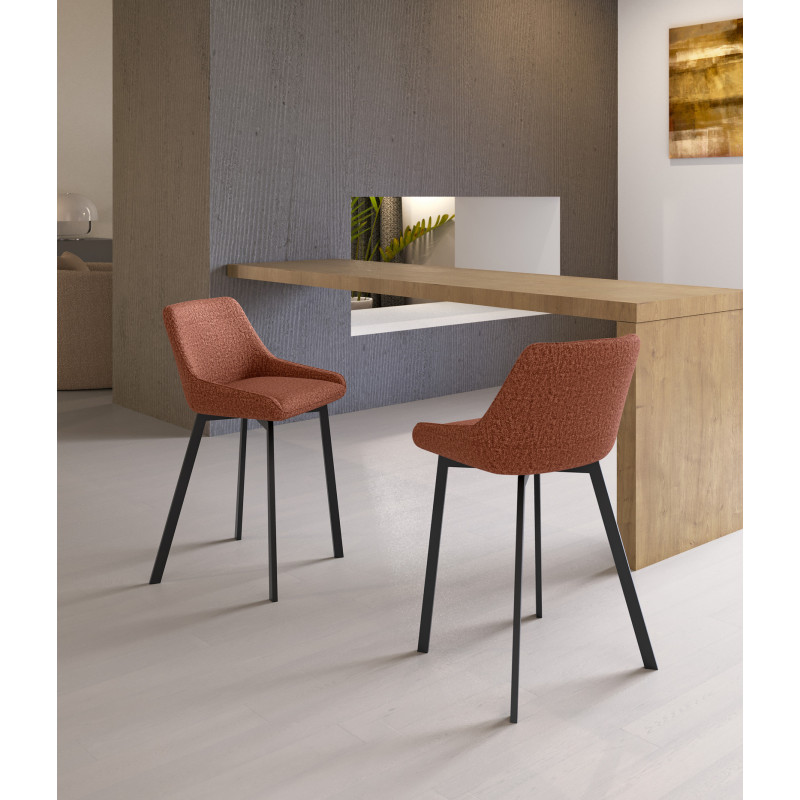 Set di 2 Sgabelli in tessuto Fox 50cm X 44cm H 94cm Stones