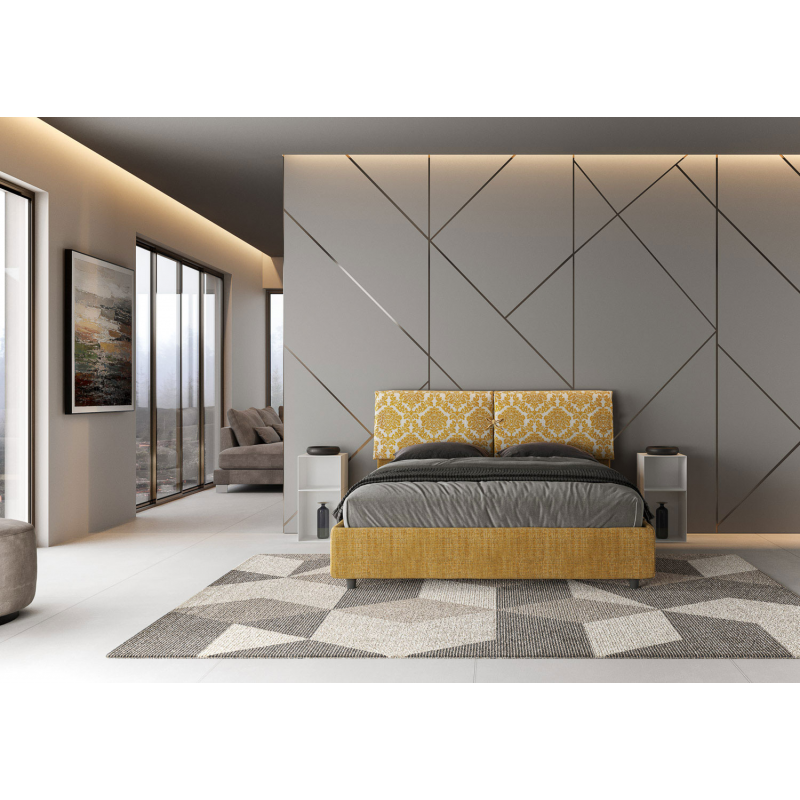 Letto imbottito Matrimoniale 160x190 cm tessuto Agata Mados