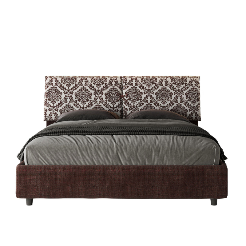 Letto imbottito Matrimoniale 160x190 cm tessuto Agata Mados