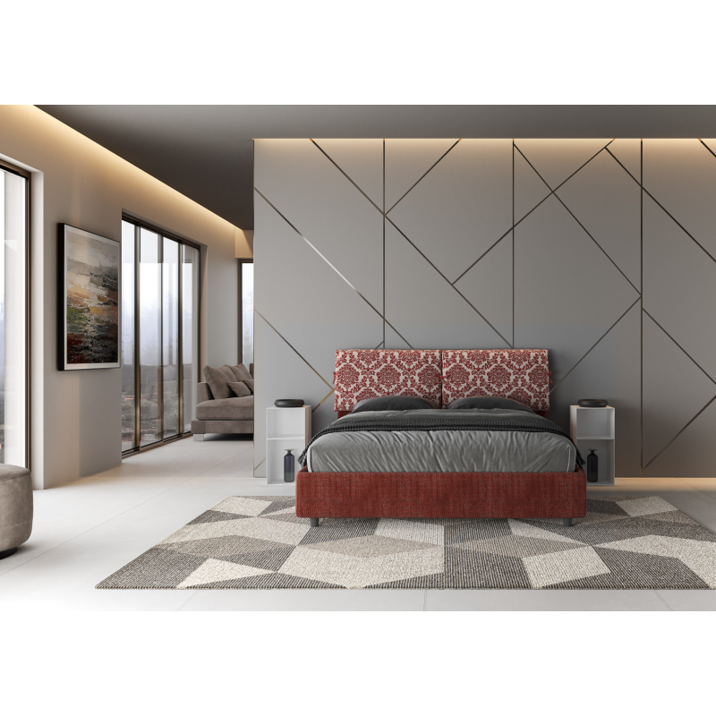 Letto imbottito Matrimoniale 160x190 cm tessuto Agata Mados