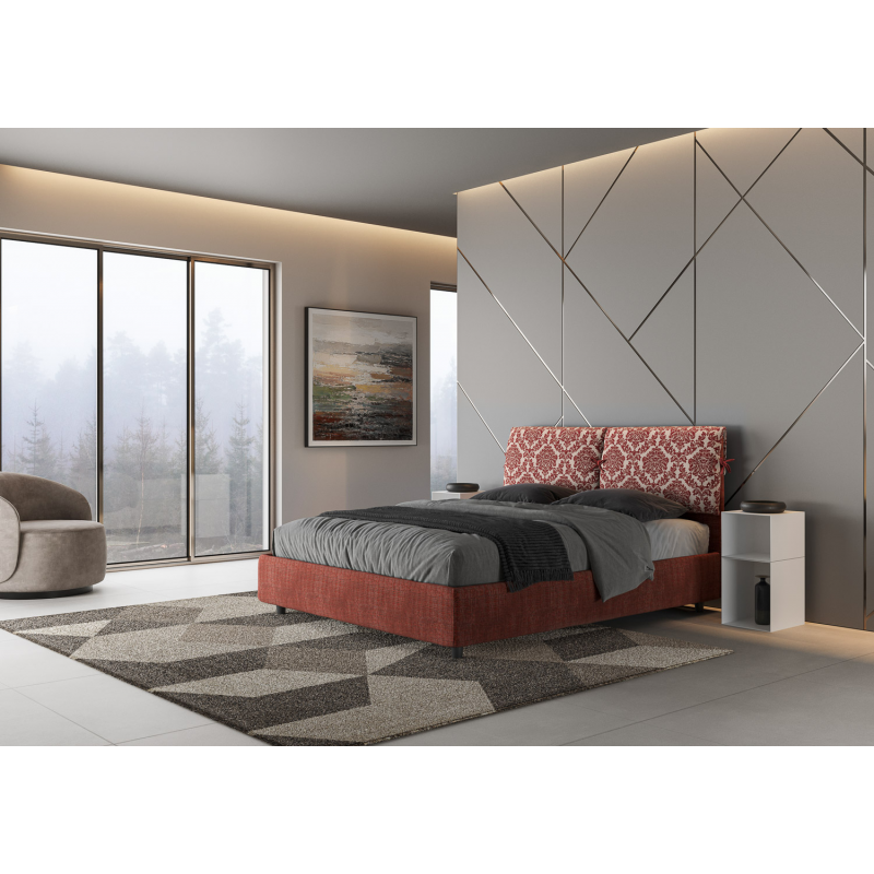 Letto imbottito Matrimoniale 160x190 cm tessuto Agata Mados