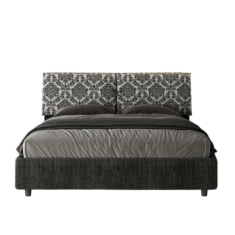 Letto imbottito Matrimoniale 160x190 cm tessuto Agata Mados