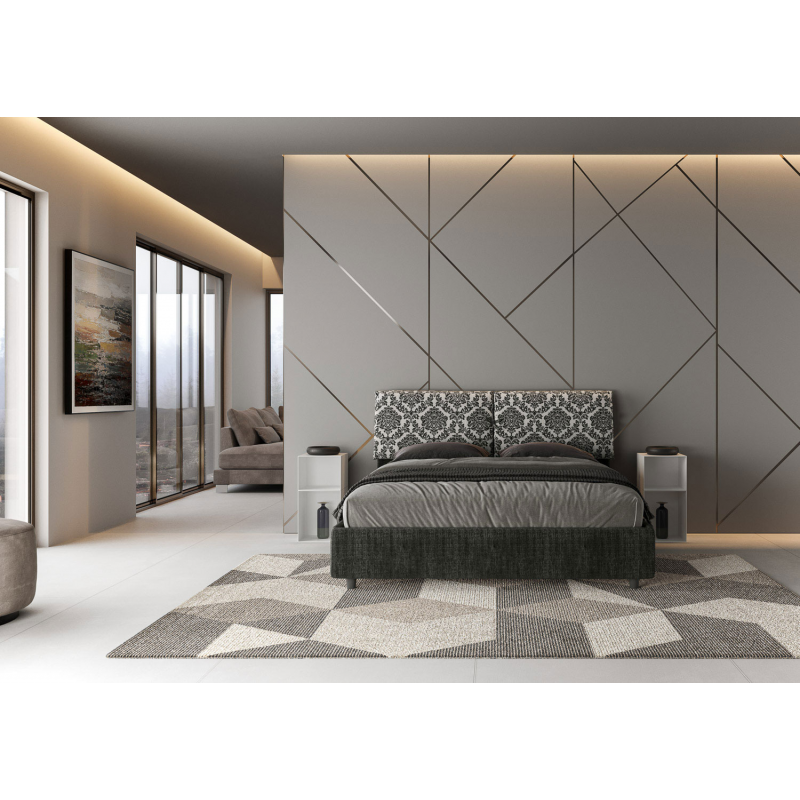 Letto imbottito Matrimoniale 160x190 cm tessuto Agata Mados