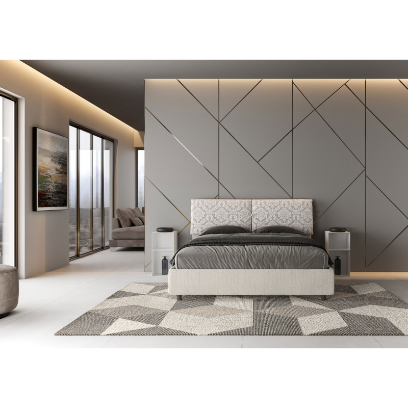 Letto imbottito Matrimoniale 160x190 cm tessuto Agata Mados
