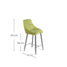 Set di 2 Sgabelli in tessuto Ray 46cm X 49cm H 97cm Stones