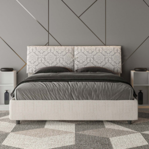 Zoom Letto imbottito Matrimoniale 160x200 cm tessuto Agata Mados