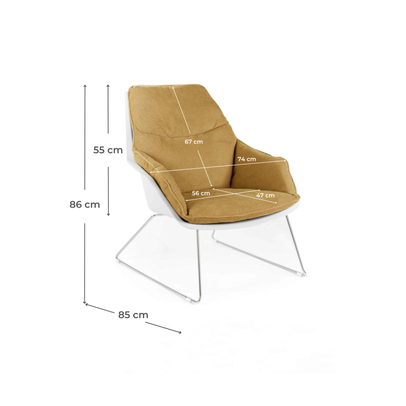 Set di 2 Poltrone in polipropilene Grace L P H 74 x 85 x 86 Stones