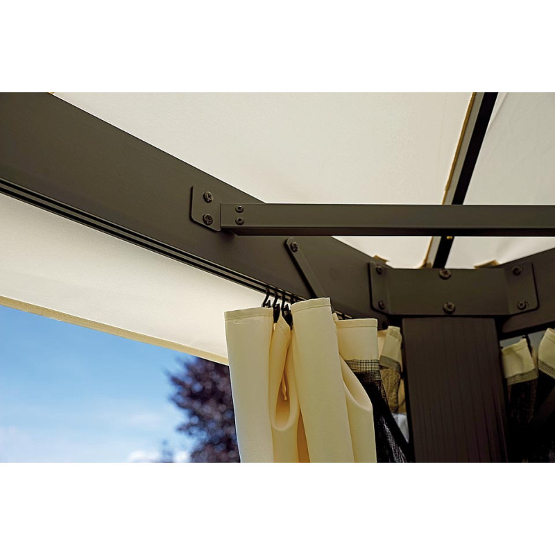 Gazebo rettangolare 3x4 m alluminio con tende laterali elegante