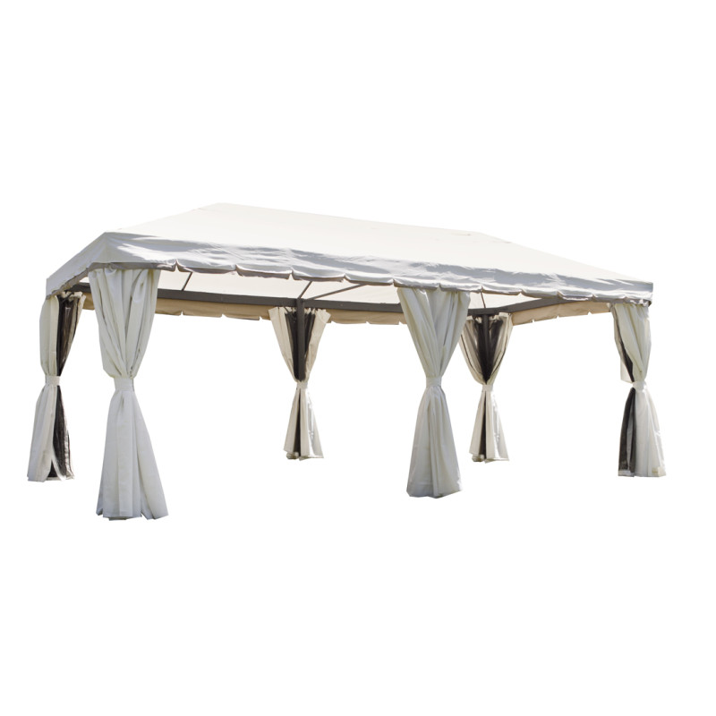 Gazebo rettangolare 6x3 m alluminio con tende laterali robusto