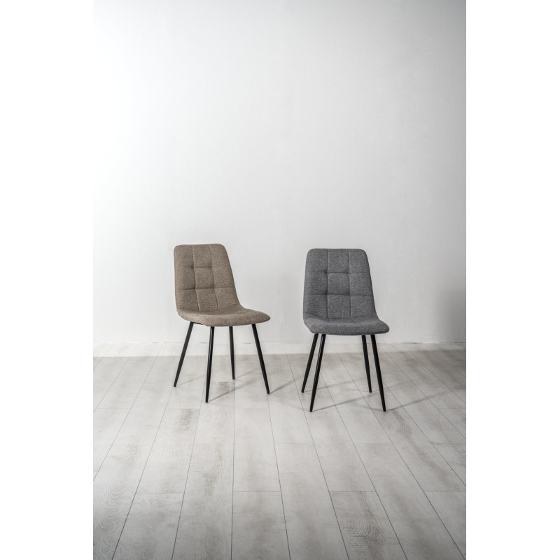 Set di 4 Sedie in tessuto Alma 55cm X 44cm H 81cm Stones