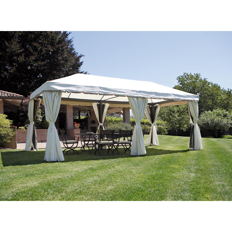 Gazebo rettangolare 6x3 m alluminio con tende laterali robusto