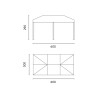Gazebo rettangolare 6x3 m alluminio con tende laterali robusto