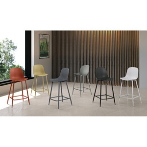 Set di 4 Sgabelli in polipropilene Frida 47.5cm X 47cm H 91.5cm Stones