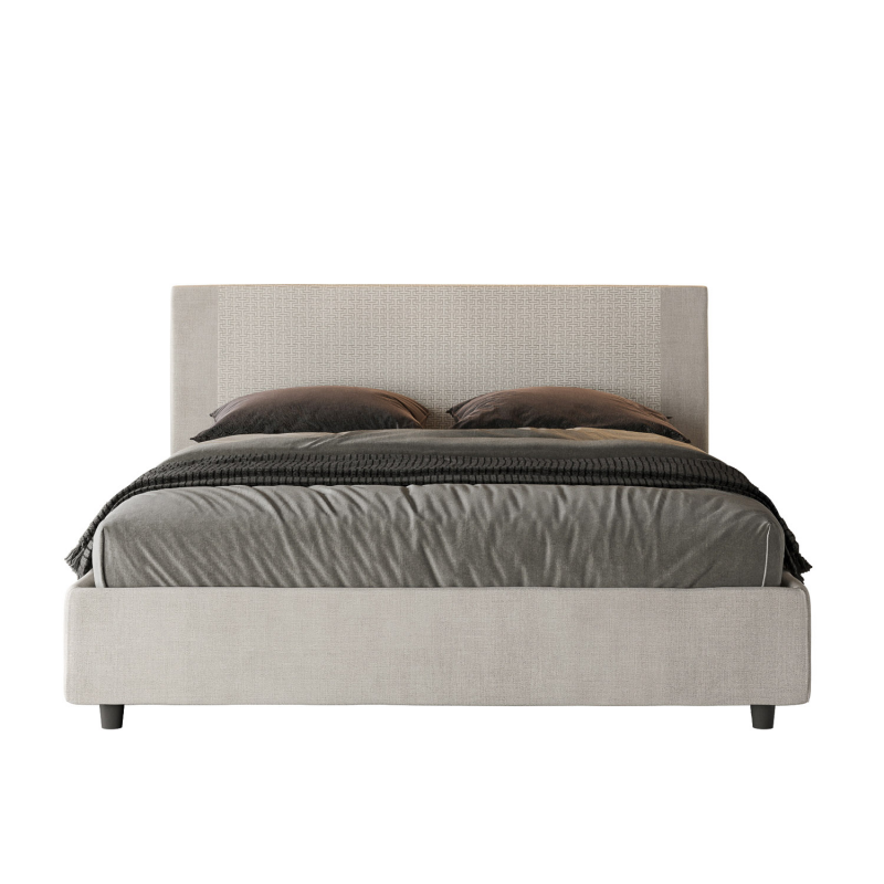 Letto imbottito Matrimoniale 160x190 cm tessuto Labirinto Rosal