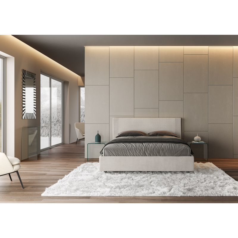 Letto imbottito Matrimoniale 160x190 cm tessuto Labirinto Rosal