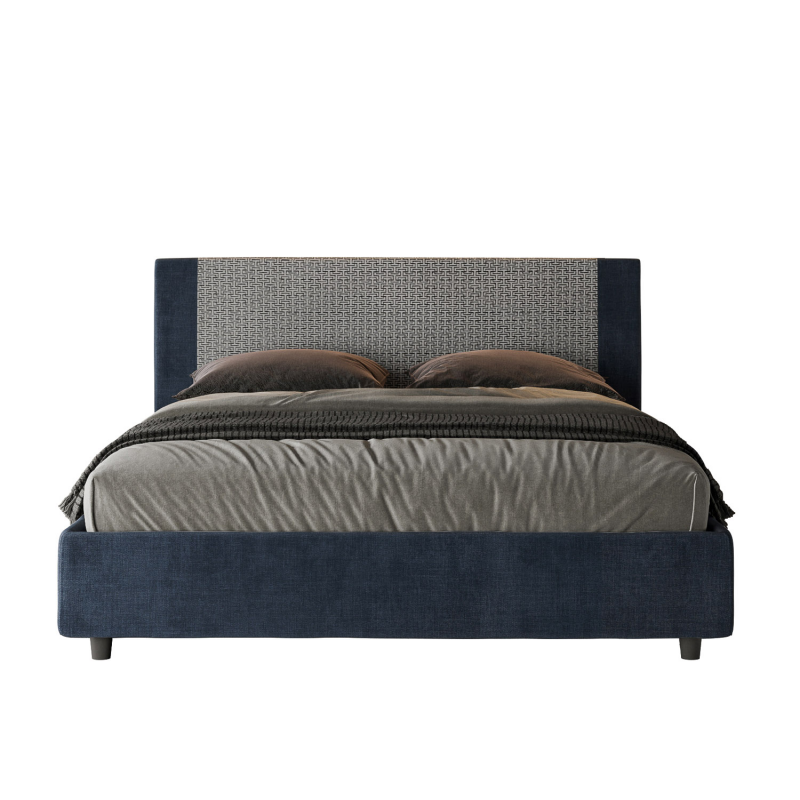 Letto imbottito Matrimoniale 160x190 cm tessuto Labirinto Rosal
