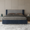 Letto imbottito Matrimoniale 160x190 cm tessuto Labirinto Rosal