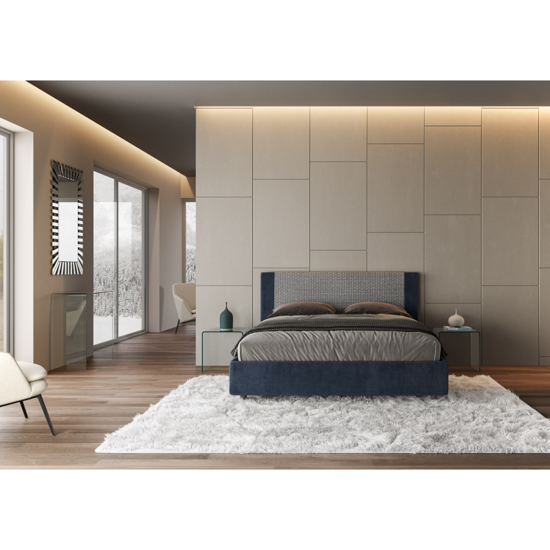 Letto imbottito Matrimoniale 160x190 cm tessuto Labirinto Rosal