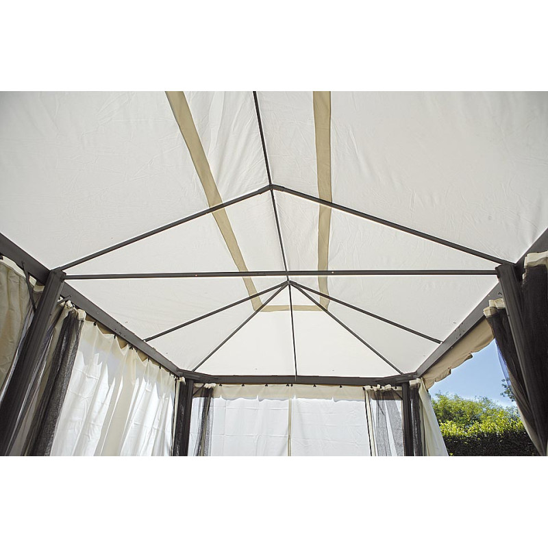 Gazebo rettangolare 6x3 m alluminio con tende laterali robusto