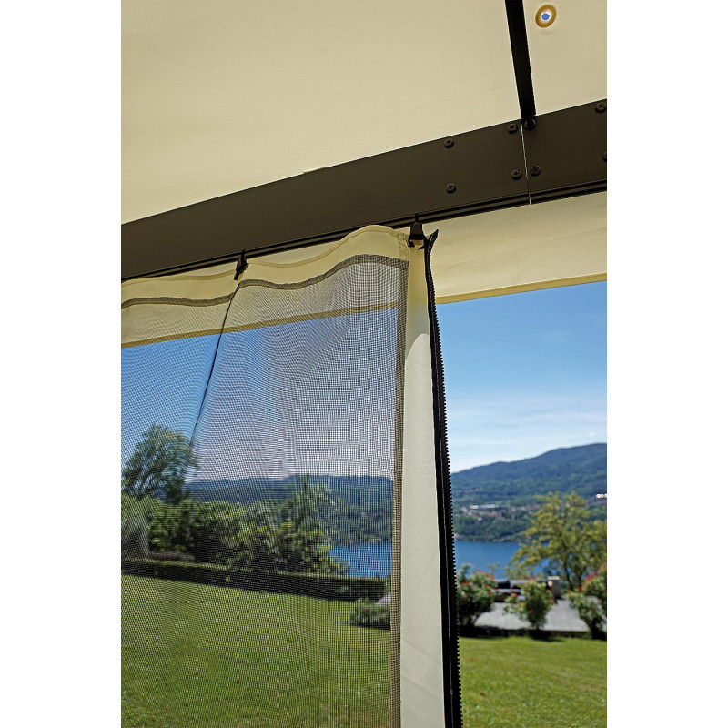 Gazebo rettangolare 6x3 m alluminio con tende laterali robusto