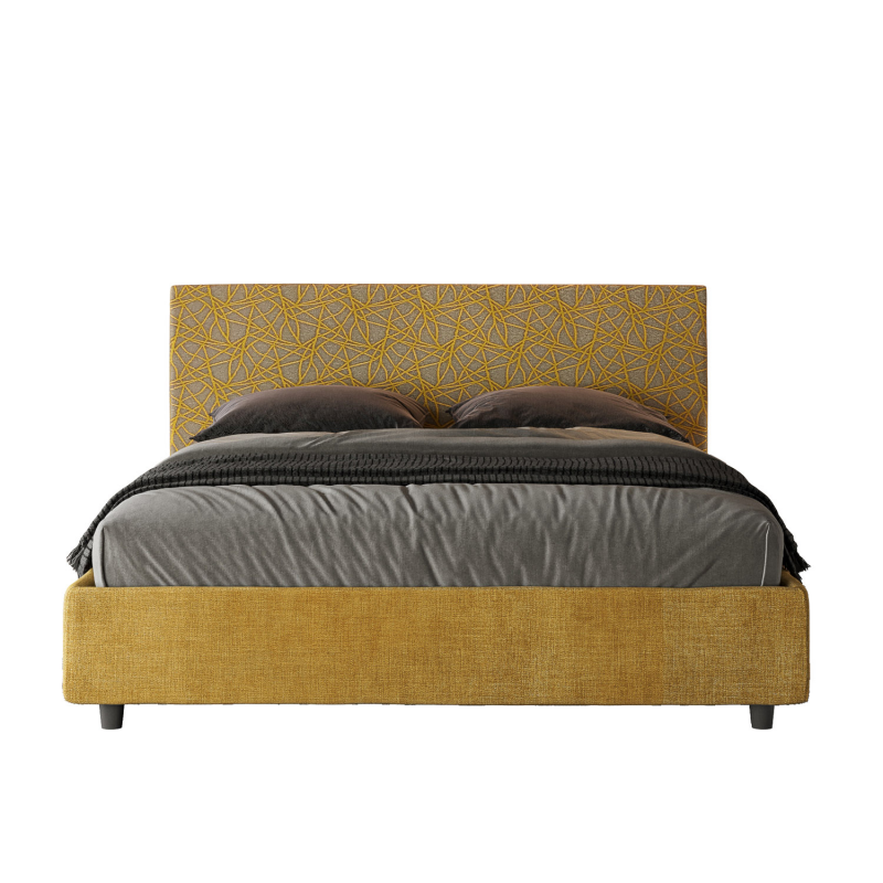 Letto imbottito Matrimoniale 160x190 cm tessuto Era Arla