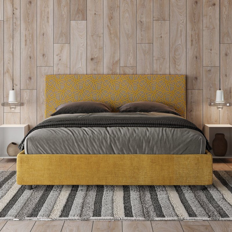 Letto imbottito Matrimoniale 160x190 cm tessuto Era Arla