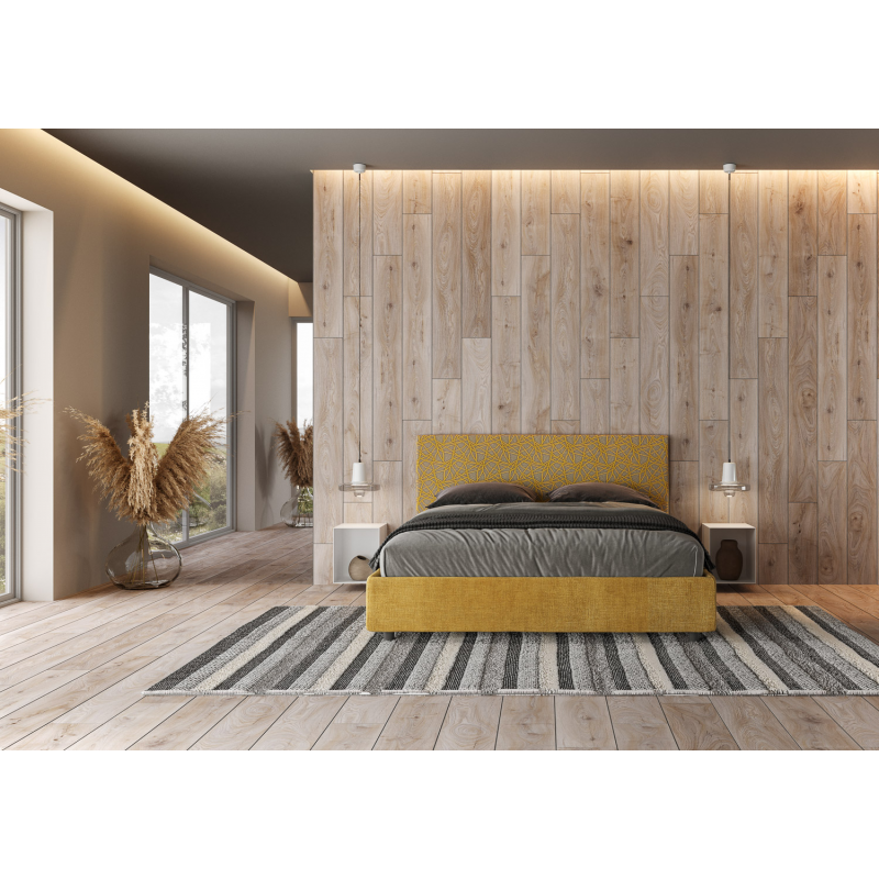 Letto imbottito Matrimoniale 160x190 cm tessuto Era Arla