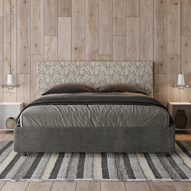 Letto imbottito Matrimoniale 160x190 cm tessuto Era Arla