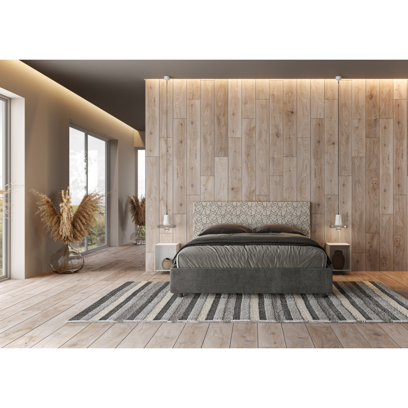 Letto imbottito Matrimoniale 160x190 cm tessuto Era Arla