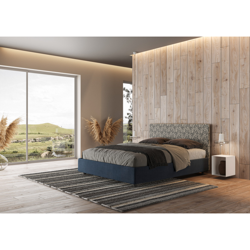 Letto imbottito Matrimoniale 160x190 cm tessuto Era Arla