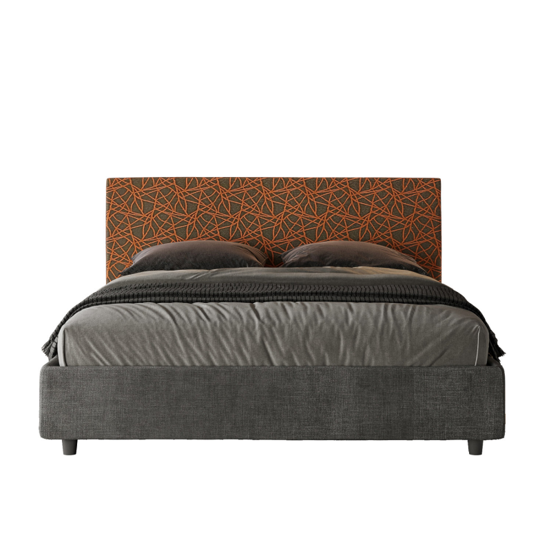 Letto imbottito Matrimoniale 160x190 cm tessuto Era Arla