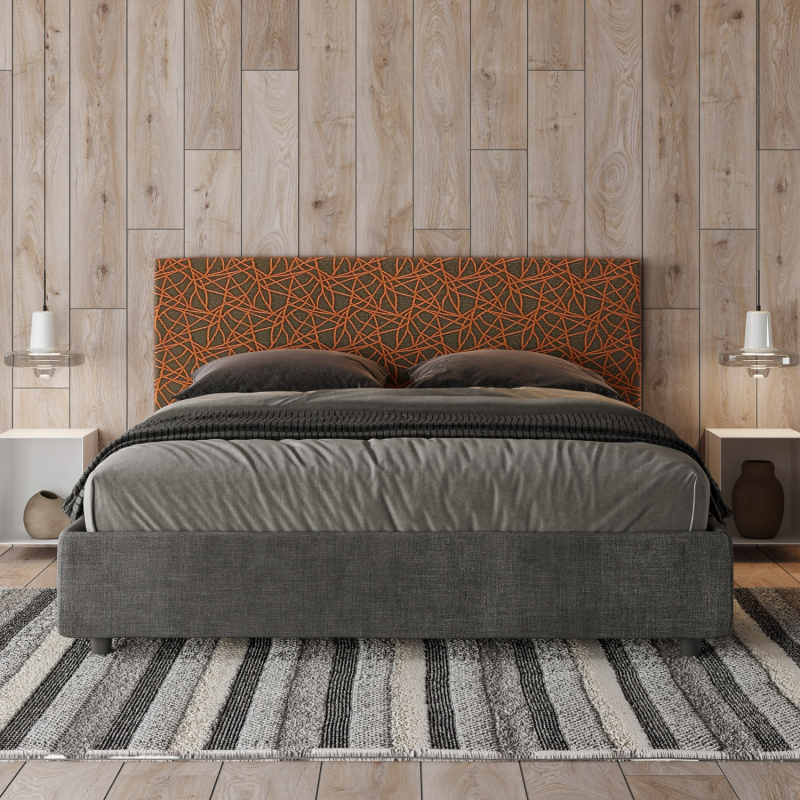 Letto imbottito Matrimoniale 160x190 cm tessuto Era Arla