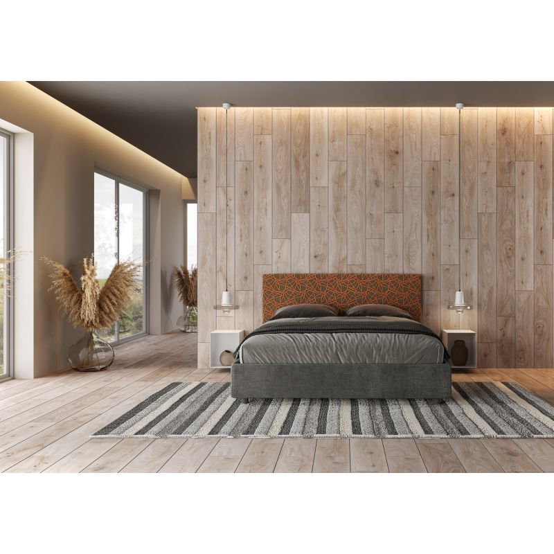 Letto imbottito Matrimoniale 160x190 cm tessuto Era Arla