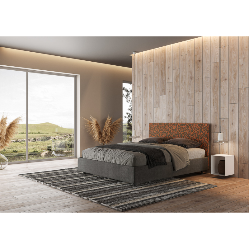 Letto imbottito Matrimoniale 160x190 cm tessuto Era Arla