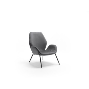 Zoom Poltrona rivestita in velluto Gambe metallo verniciato Brandy 73cm X 68cm H 85cm Stones