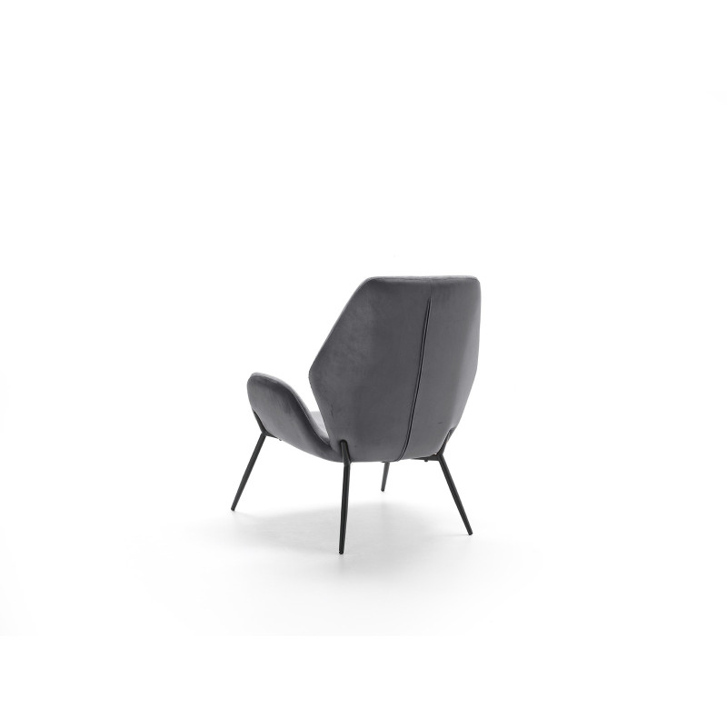 Poltrona rivestita in velluto Gambe metallo verniciato Brandy 73cm X 68cm H 85cm Stones