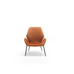 Zoom Poltrona rivestita in velluto Gambe metallo verniciato Brandy 73cm X 68cm H 85cm Stones