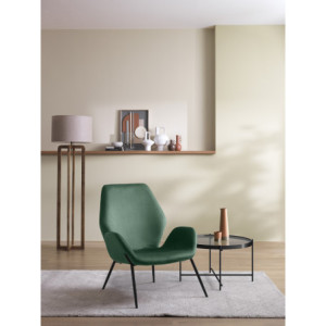 Poltrona rivestita in velluto Gambe metallo verniciato Brandy 73cm X 68cm H 85cm Stones
