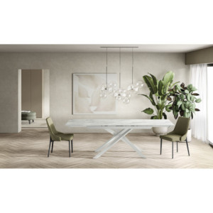 Tavolo allungabile con top in ceramica su vetro Cross 90cm X 160/240cm H 76cm Stones