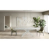 Tavolo allungabile con top in ceramica su vetro Cross 90cm X 160/240cm H 76cm Stones