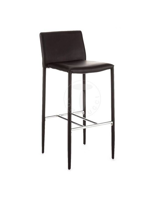 Sgabello in pelle ecologica Lion - set da 2 nero