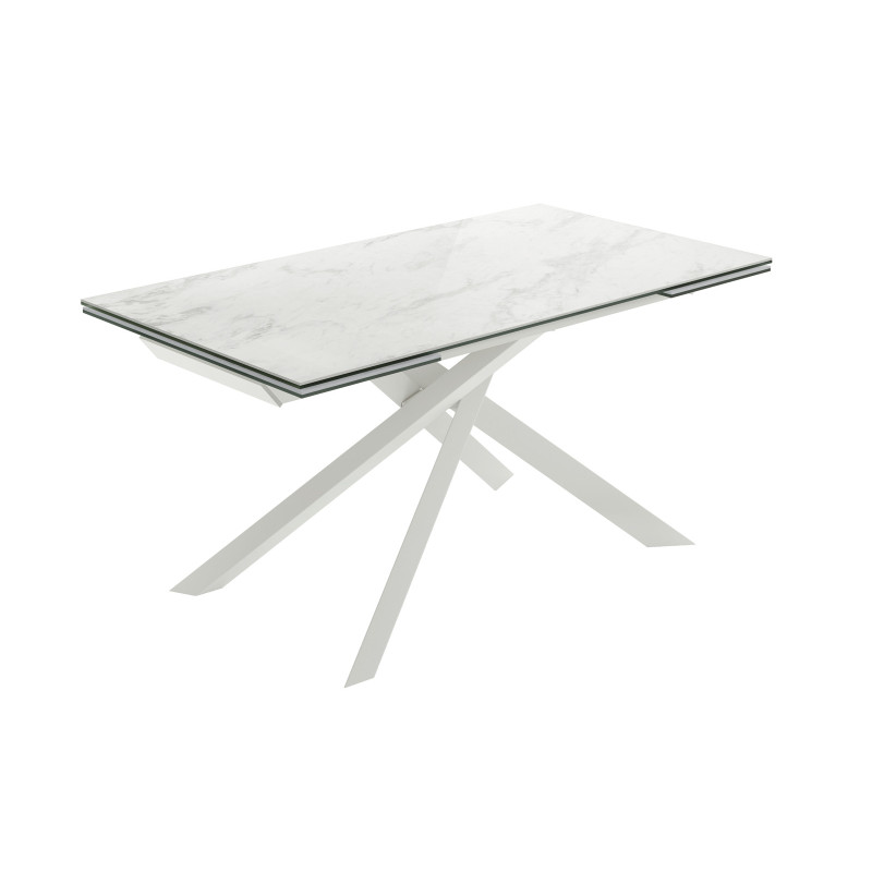 Tavolo allungabile con top in ceramica su vetro Cross 90cm X 160/240cm H 76cm Stones
