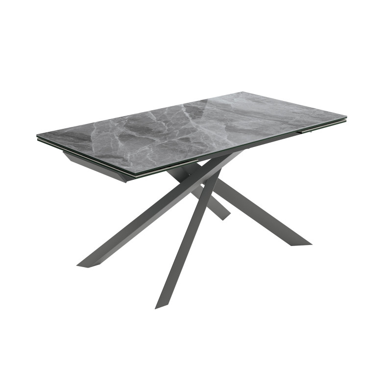 Tavolo allungabile con top in ceramica su vetro Cross 90cm X 160/240cm H 76cm Stones