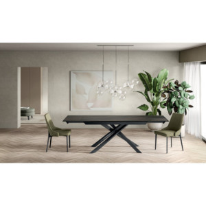 Tavolo allungabile con top in ceramica su vetro Cross 90cm X 160/240cm H 76cm Stones