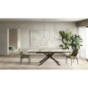 Tavolo allungabile con top in ceramica su vetro Cross 90cm X 160/240cm H 76cm Stones