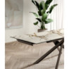 Tavolo allungabile con top in ceramica su vetro Cross 90cm X 160/240cm H 76cm Stones